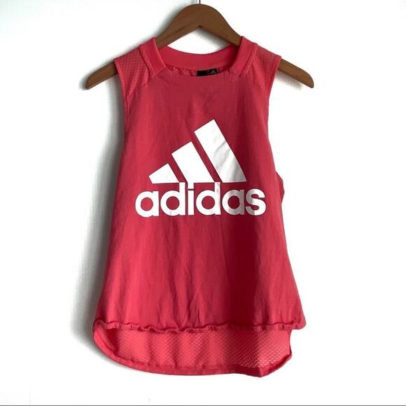 adidas Tops - Adidas sport ID logo tank top coral color sleeveless athletic top small